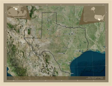 Texas United States Of America High Res Satellite Labelled Po Stock