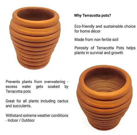 Terracotta Pots For Plants Garden Planter Pot Italian Ceramic 5 Lt