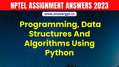 Pyq Week 1 To 8 Nptel Programming Data Structures And Algorithms