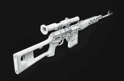 D Model Svd Dragunov Sniper Rifle Vr Ar Low Poly Cgtrader