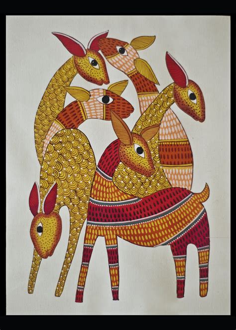 Get Gond Painting Herd of Deer at ₹ 2135 | LBB Shop