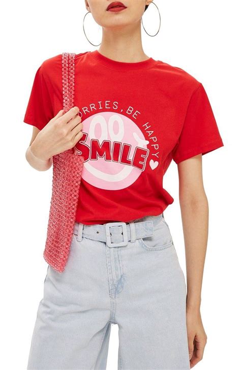 Topshop Smile Graphic Tee | Nordstrom | Graphic tees, Tees, Topshop