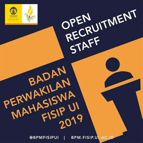 Perekrutan Terbuka Staf Bpm Fisip Ui 2019 Dpm Fisip Ui