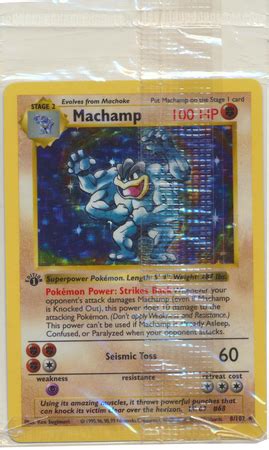 Machamp Sealed Base Set Shadowless Pokemon TrollAndToad