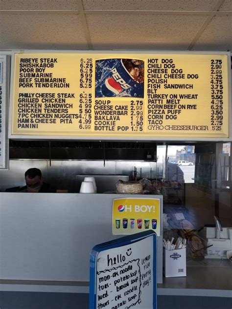 Menu at Mr Goody's restaurant, Griffith