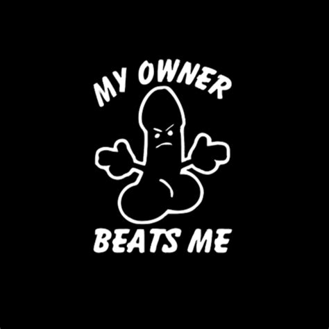 My Owner Beats Me Penis Funny Diecut Vinyl Window Decal Sticker Car