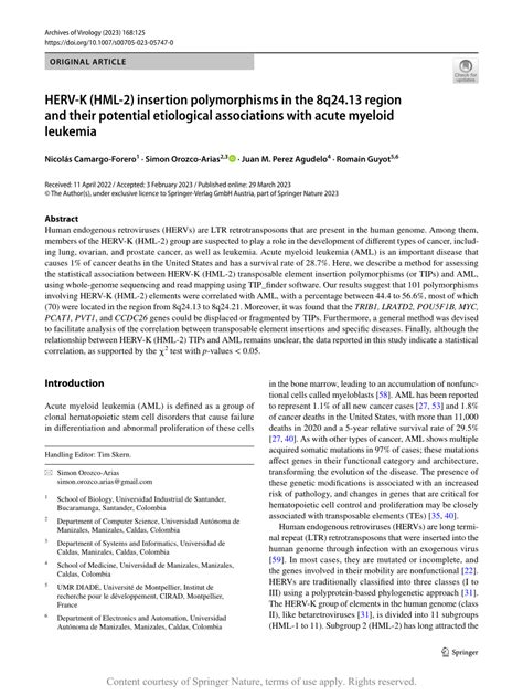 HERV K HML 2 Insertion Polymorphisms In The 8q24 13 Region And Their