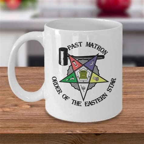 Order Of The Eastern Star Masonic Coffee Mug Past Matron Gavel Symbol