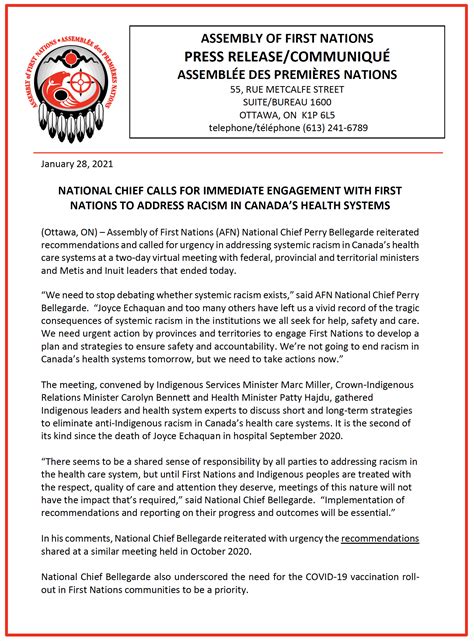 National Chief Calls For Immediate Engagement With First Nations To