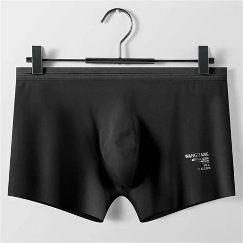 Mens Ice Silk Thin Boxer Gay Sexy Trunk Panties U Convex Pouch Underwear Smooth Seamless