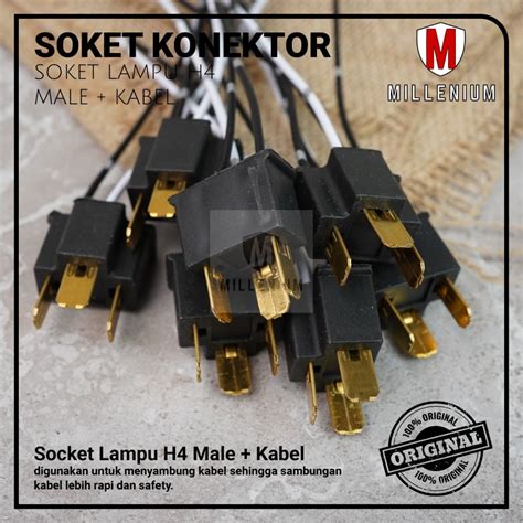 Jual Soket Seal Beam Male Lampu H4 Socket Sealbeam Cowok Rumah Bohlam