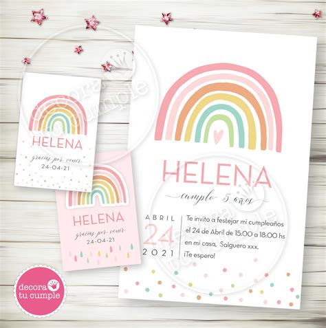 Kit Imprimible Personalizado Arcoiris Nordico Pastel