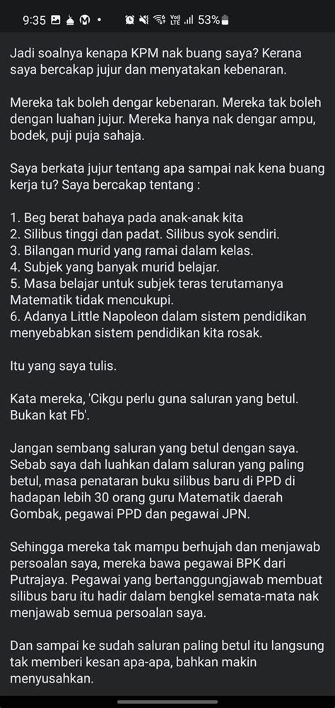 Arwah On Twitter Kerana Jujur Dan Mengatakan Kebenaran Kementerian