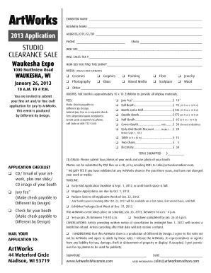 Fillable Online studio clearance sale waukesha wi 2013 form Fax Email Print - pdfFiller