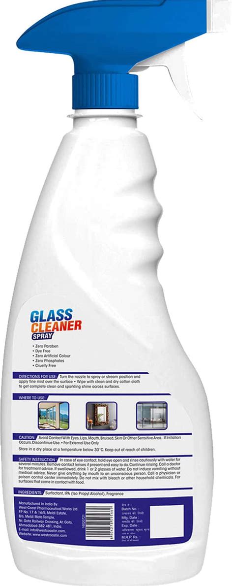 Buy Cleno Glass Cleaner Spray Cleans Tabletops Mirrors Glass Windows Fridge Oven 450ml Online