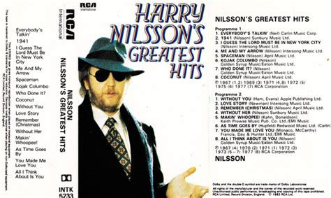 Harry Nilsson - Harry Nilsson's Greatest Hits (1982, Dolby, Cassette) | Discogs