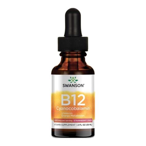 Vitamina B12 Sublingual Liquida Gotitas Swanson BS Nutrition