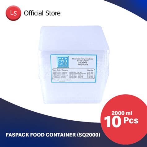 Faspack Microwaveable Sq Ml Square X Pcs Level Five