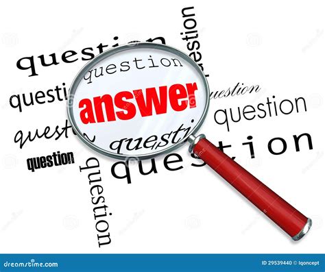 Questions And Answers Magnifying Glass On Words Stock Illustration Image 29539440