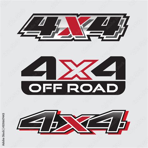 4x4 logo for 4 wheel drive truck and car graphic vector. Design for ...