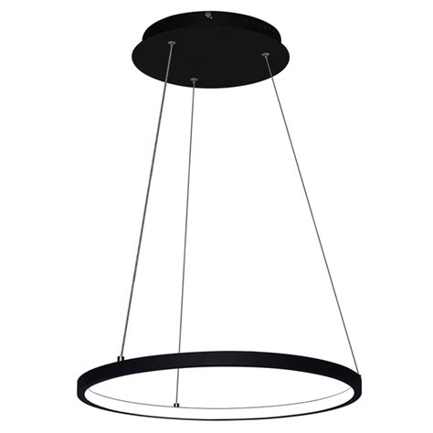 Lustre Pendente Arco Ring Anel Preto Led Bivolt 40cm 3000k Leroy Merlin