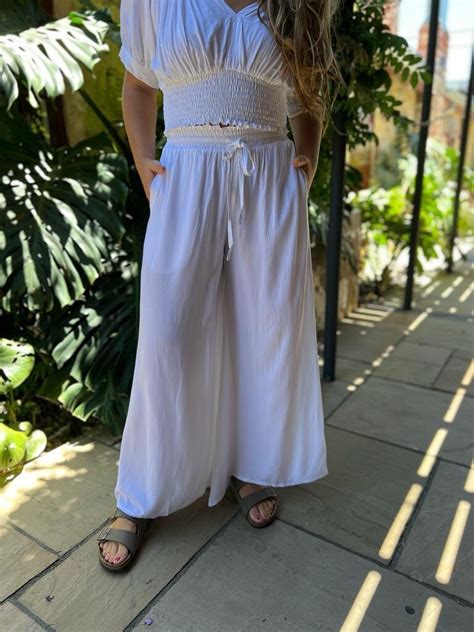 PANT TIA WIDE LEG WHITE Naked Gypsy
