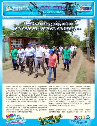 Bcie Visita Proyectos De Electrificaci N En Managua