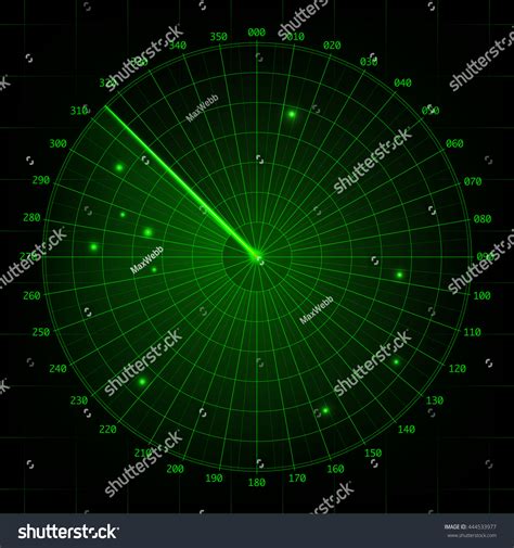 Vector Illustration Green Radar Screen Design Stock Vector (Royalty ...