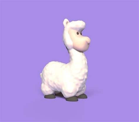 Cartoon Llama 3D model 3D printable | CGTrader