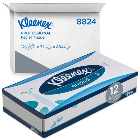 Kleenex Facial Tissues 8824 3 Ply Boxed Tissues 12 Flat Tissue