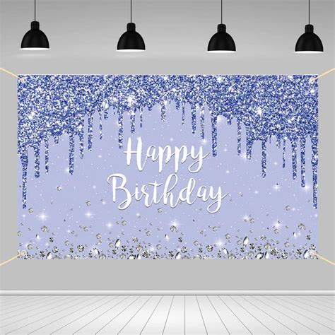 Amazon AIBIIN Purple And Silver Happy Birthday Banner Decorations