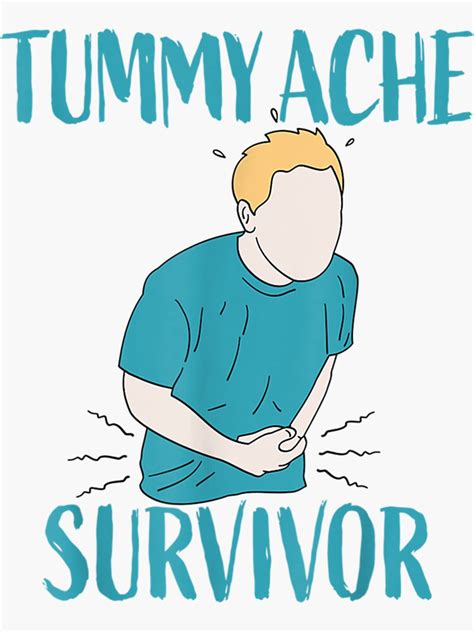 Vintage Tummy Ache Survivor Tummy Ache Survivor Funny Meme Quote Stomachache Ibs 1