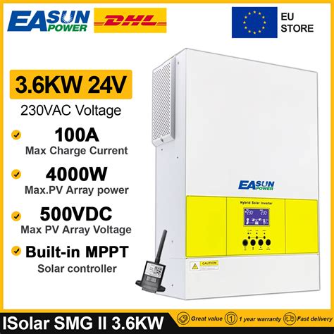 EASUN 3600W 24V 500VDC Solar Inverter Wechselrichter Off Grid MPPT 100A