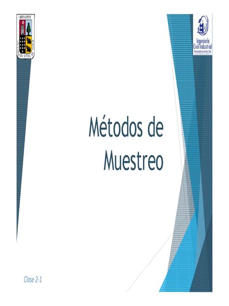 Métodos De Muestreo Clase 2 1 Pdf Muestreo Estadísticas