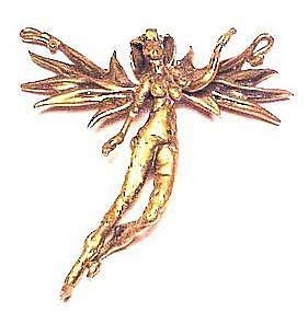 Modernist Bronze Nude Angel Pendant Tasha Kepenyes Item