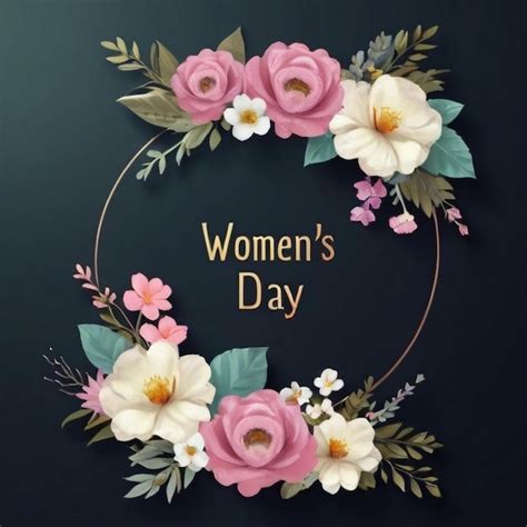 Premium Photo Happy Womens Day Floral Greeting Card International