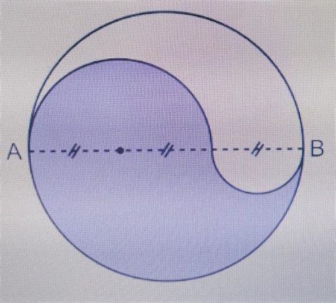 calcula el área de la parte pintada en la figura si AB es 12 m