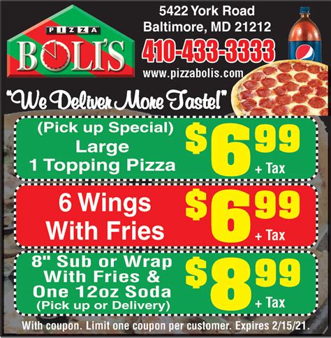 LARGE 1 TOPPING PIZZA FOR $6.99 +TAX | Online Printable Coupons: USA ...