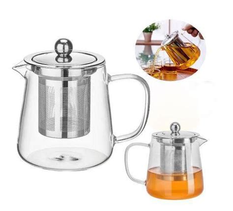 Chaleira Bule De Vidro Infusor de Chá Inox 750ml Fratelli Bules