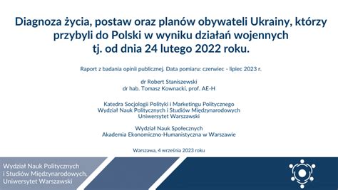 PDF Diagnoza życia postaw oraz planów obywateli Ukrainy którzy