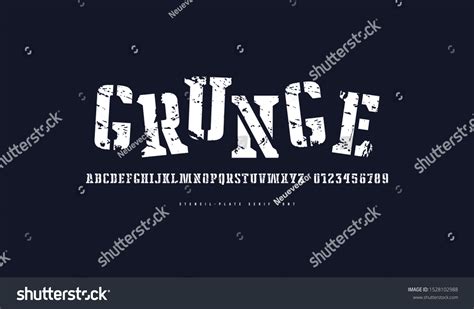 Stencil-plate Serif Font Letters Numbers Vintage Stock Vector (Royalty ...