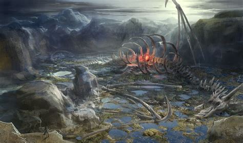 Hd Wallpaper Bones Dragon Fantasy Art Wallpaper Flare