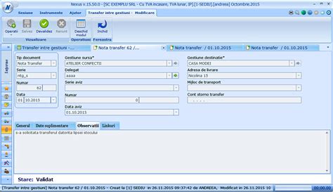 Nexus Erp Posibilitate Afisare Pe Raportul Aviz Din Modulele Nota