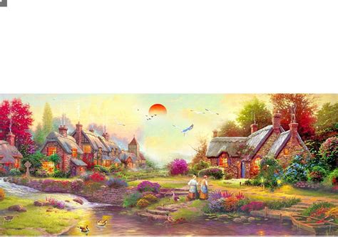 DCIDBEI Peinture Diamant Paysage Rural 110x50 cm intérieur 104x44 cm