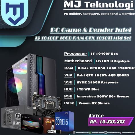 Jual PC RAKITAN INTEL I5 10400F RAM 16GB Shopee Indonesia