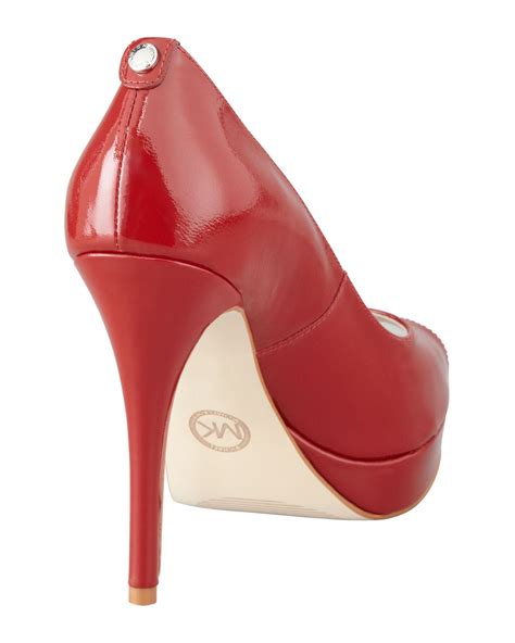 Michael Kors York Patent Platform Pump In Red Lyst