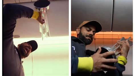 Rohit Sharma Virat Kohli Celebrate With T World Cup Trophy Inside