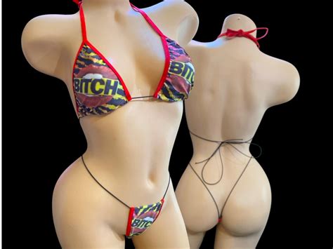 Exotic Bikini Thong Set Exotic Dancewear Swimwear Etsy