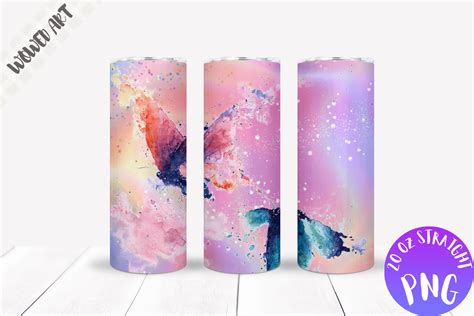 Butterfly 20 Oz Skinny Tumbler Wrap Graphic By Wowed Art · Creative Fabrica