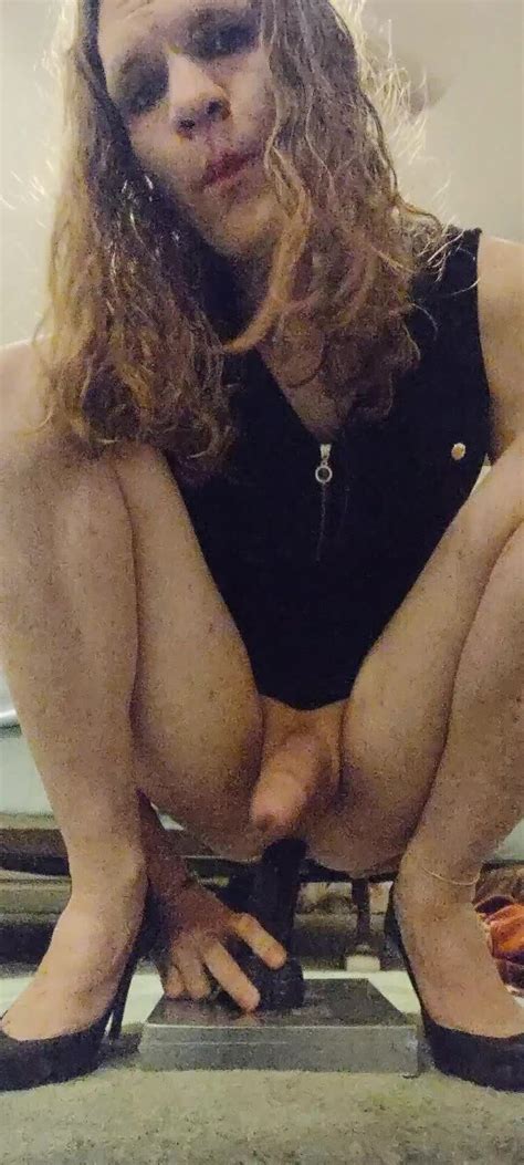 White Sissy Rides BBC Dildo AShemaletube